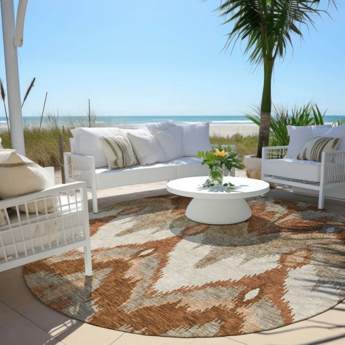 Addison Chantille ACN743-Paprika 8 ft. X 8 ft. Round Rug
