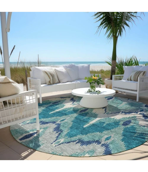 Addison Chantille ACN743-Teal 8 ft. X 8 ft. Round Rug