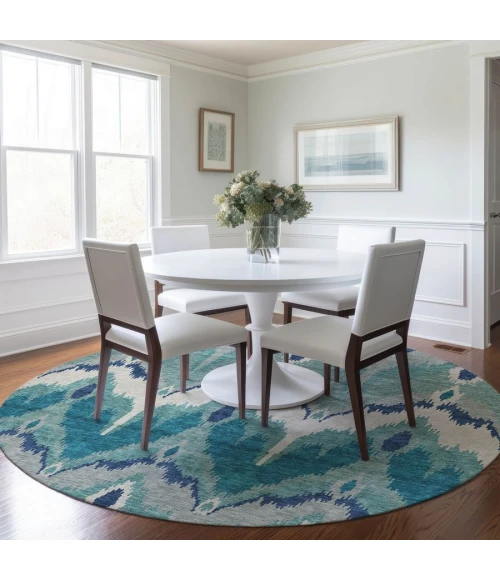 Addison Chantille ACN743-Teal 8 ft. X 8 ft. Round Rug