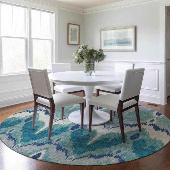 Addison Chantille ACN743-Teal 8 ft. X 8 ft. Round Rug