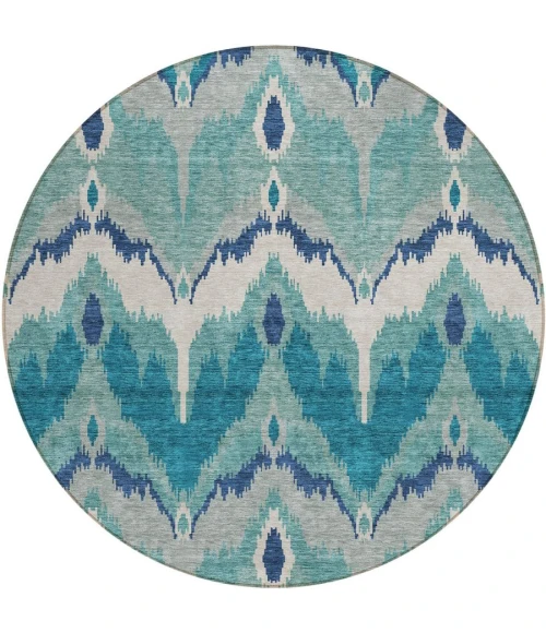 Addison Chantille ACN743-Teal 8 ft. X 8 ft. Round Rug
