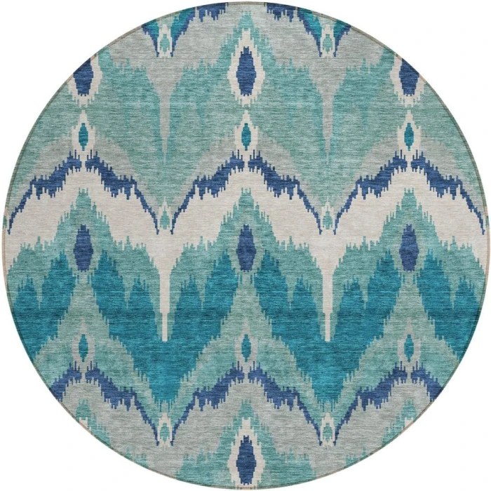 Addison Chantille ACN743-Teal 8 ft. X 8 ft. Round Rug