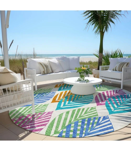 Addison Chantille ACN744-White 8 ft. X 8 ft. Round Rug