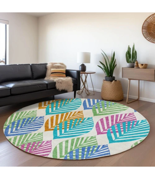 Addison Chantille ACN744-White 8 ft. X 8 ft. Round Rug