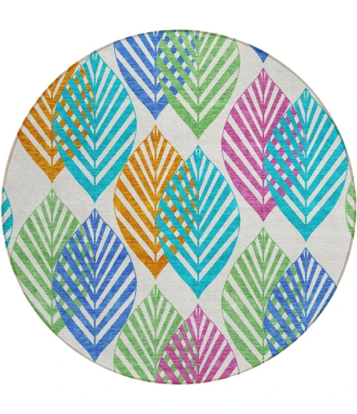 Addison Chantille ACN744-White 8 ft. X 8 ft. Round Rug