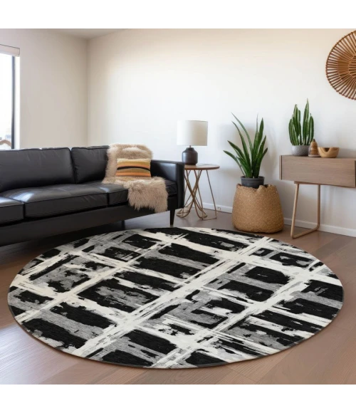 Addison Chantille ACN745-Black 8 ft. X 8 ft. Round Rug