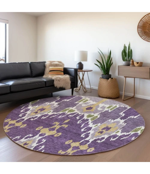 Addison Chantille ACN748-Purple 8 ft. X 8 ft. Round Rug