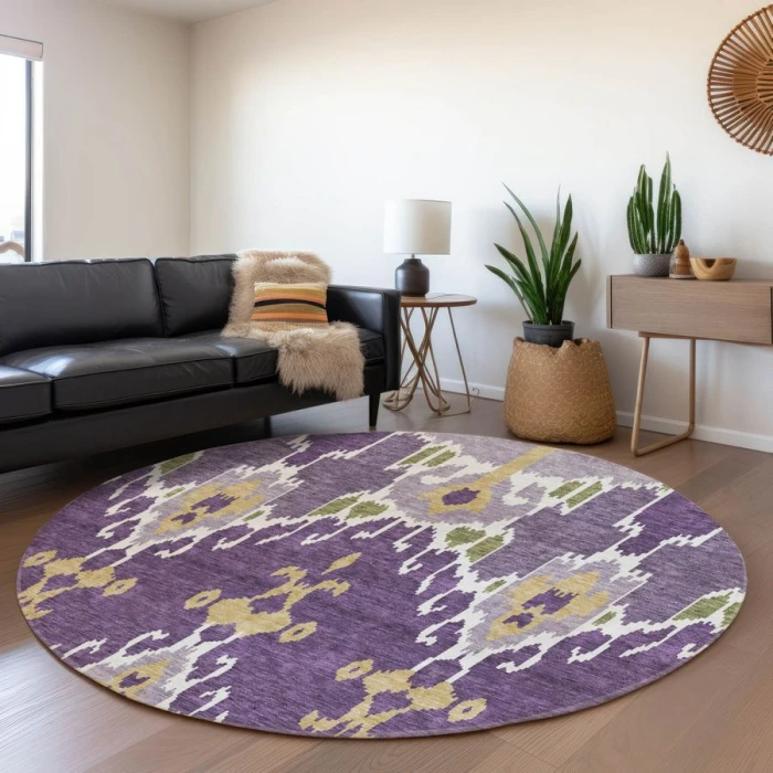 Addison Chantille ACN748-Purple 8 ft. X 8 ft. Round Rug