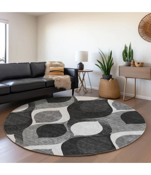 Addison Chantille ACN749-Black 8 ft. X 8 ft. Round Rug