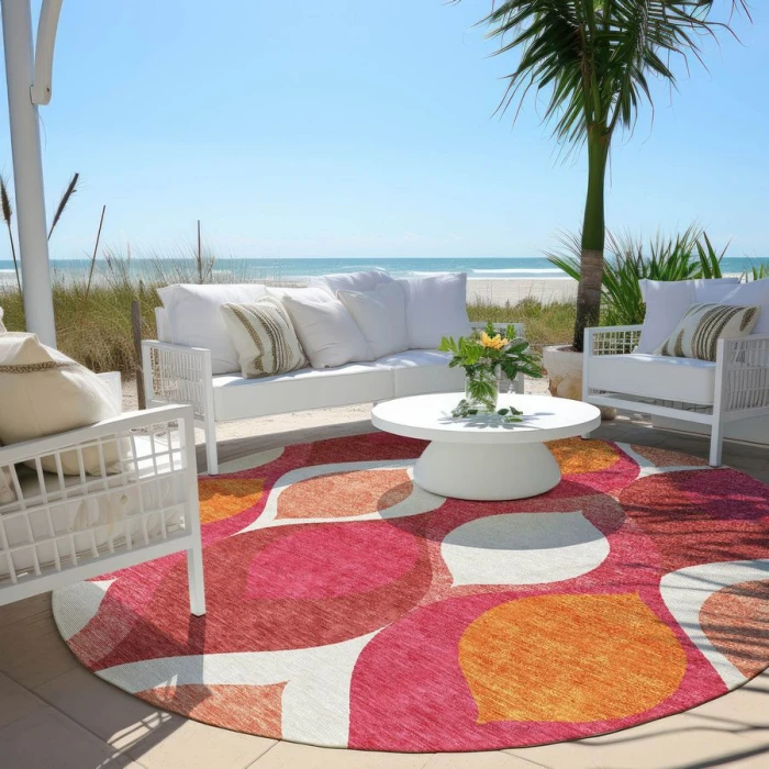 Addison Chantille ACN749-Pink 8 ft. X 8 ft. Round Rug