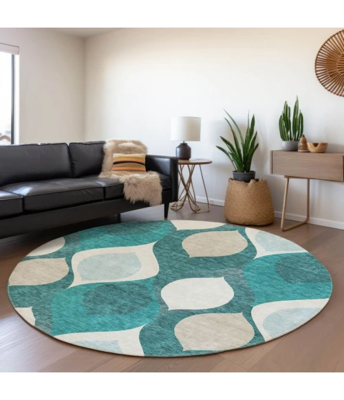 Addison Chantille ACN749-Teal 8 ft. X 8 ft. Round Rug