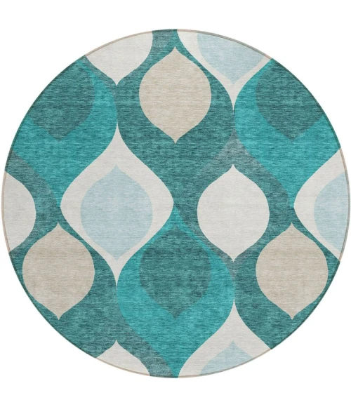 Addison Chantille ACN749-Teal 8 ft. X 8 ft. Round Rug