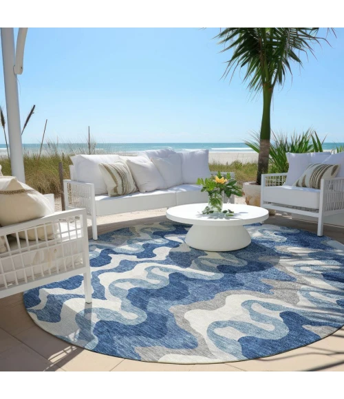 Addison Chantille ACN750-Blue 8 ft. X 8 ft. Round Rug