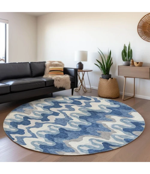 Addison Chantille ACN750-Blue 8 ft. X 8 ft. Round Rug