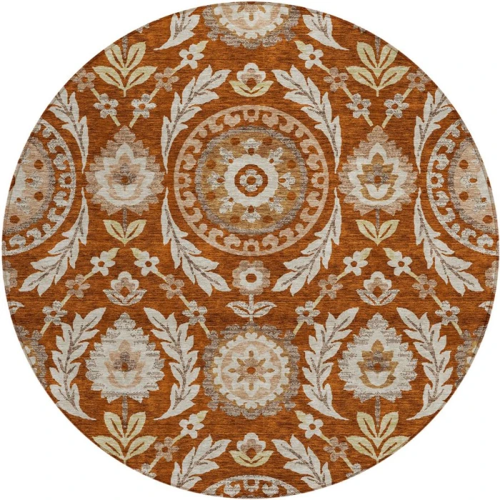 Addison Chantille ACN751-Paprika 8 ft. X 8 ft. Round Rug