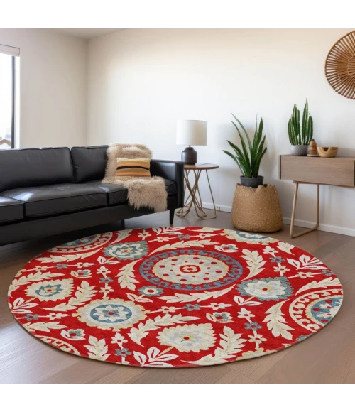 Addison Chantille ACN751-Red 8 ft. X 8 ft. Round Rug