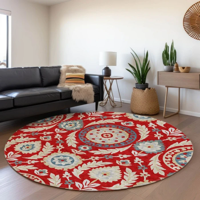 Addison Chantille ACN751-Red 8 ft. X 8 ft. Round Rug