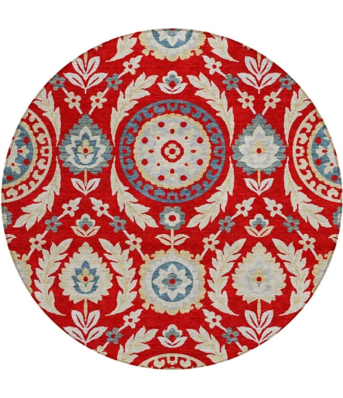 Addison Chantille ACN751-Red 8 ft. X 8 ft. Round Rug