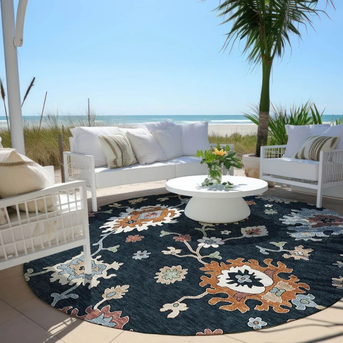 Addison Chantille ACN753-Black 8 ft. X 8 ft. Round Rug
