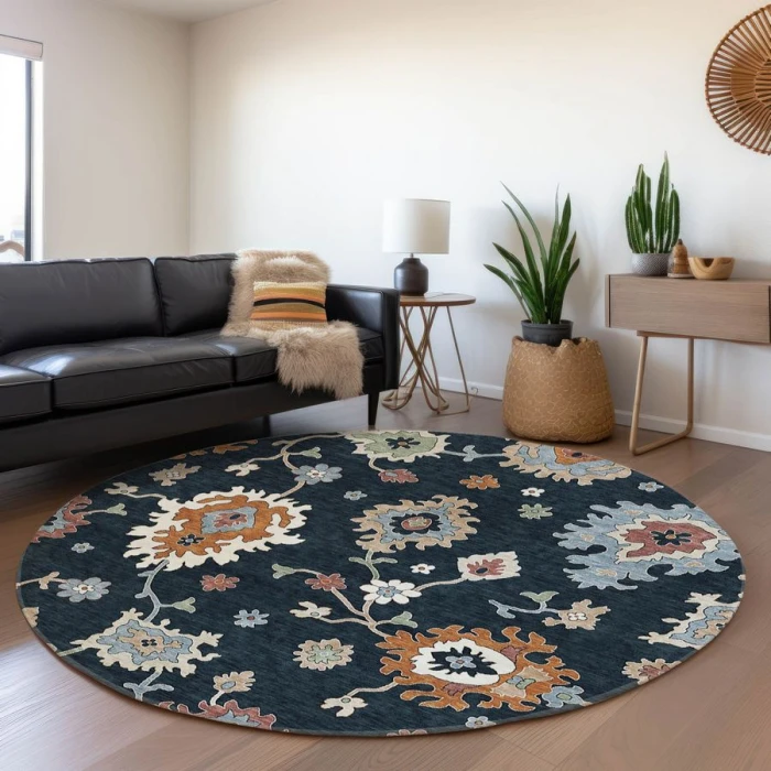 Addison Chantille ACN753-Black 8 ft. X 8 ft. Round Rug