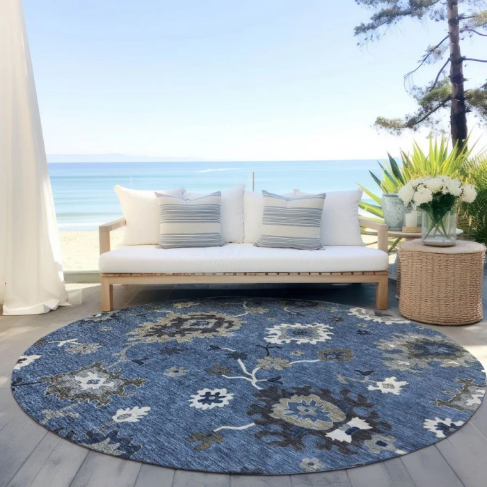 Addison Chantille ACN753-Blue 8 ft. X 8 ft. Round Rug