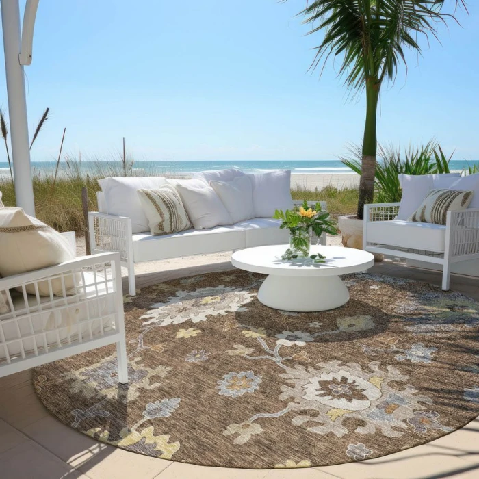 Addison Chantille ACN753-Chocolate 8 ft. X 8 ft. Round Rug