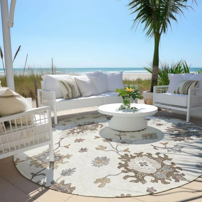 Addison Chantille ACN753-Ivory 8 ft. X 8 ft. Round Rug