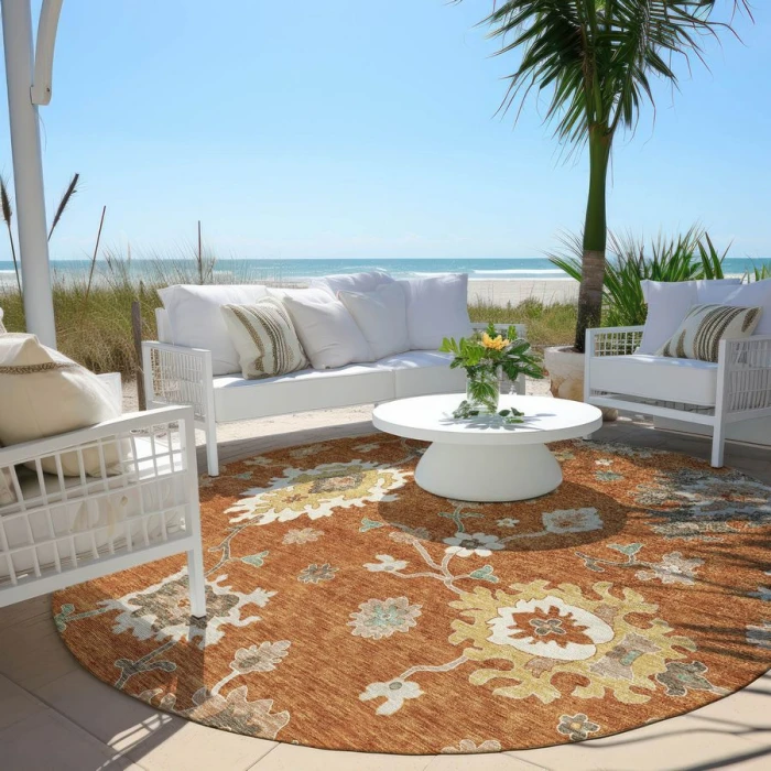 Addison Chantille ACN753-Paprika 8 ft. X 8 ft. Round Rug