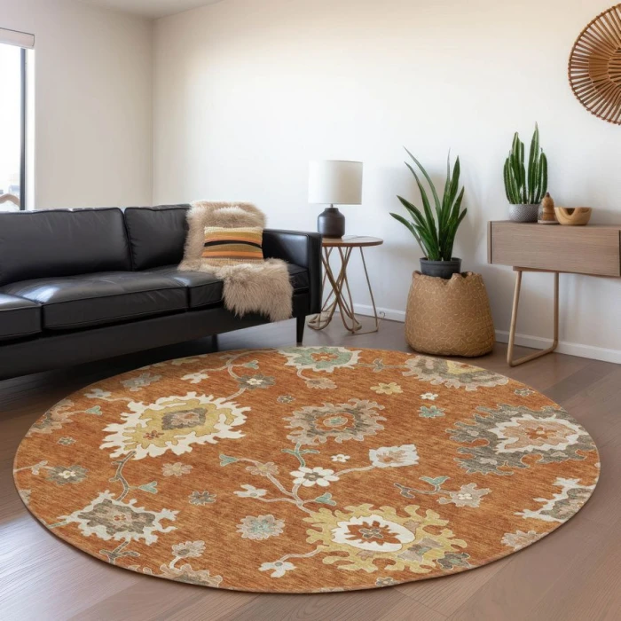 Addison Chantille ACN753-Paprika 8 ft. X 8 ft. Round Rug