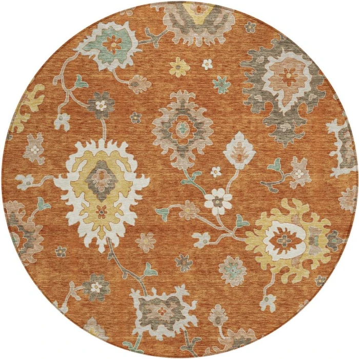 Addison Chantille ACN753-Paprika 8 ft. X 8 ft. Round Rug