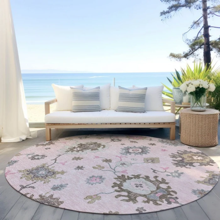 Addison Chantille ACN753-Pink 8 ft. X 8 ft. Round Rug