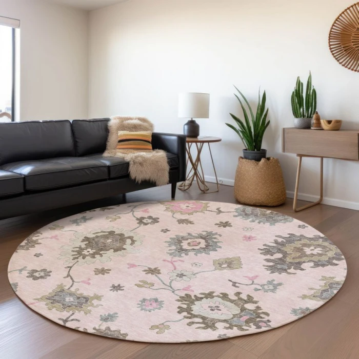 Addison Chantille ACN753-Pink 8 ft. X 8 ft. Round Rug