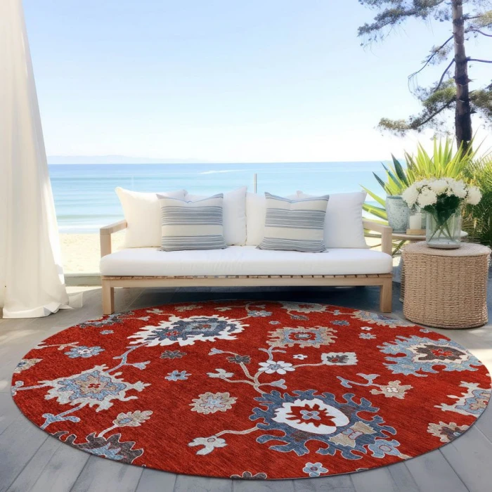 Addison Chantille ACN753-Red 8 ft. X 8 ft. Round Rug