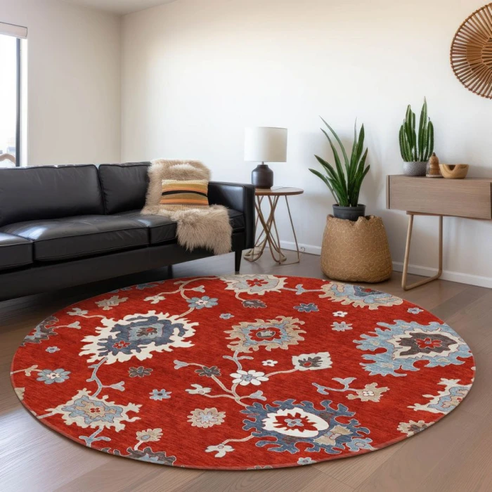 Addison Chantille ACN753-Red 8 ft. X 8 ft. Round Rug