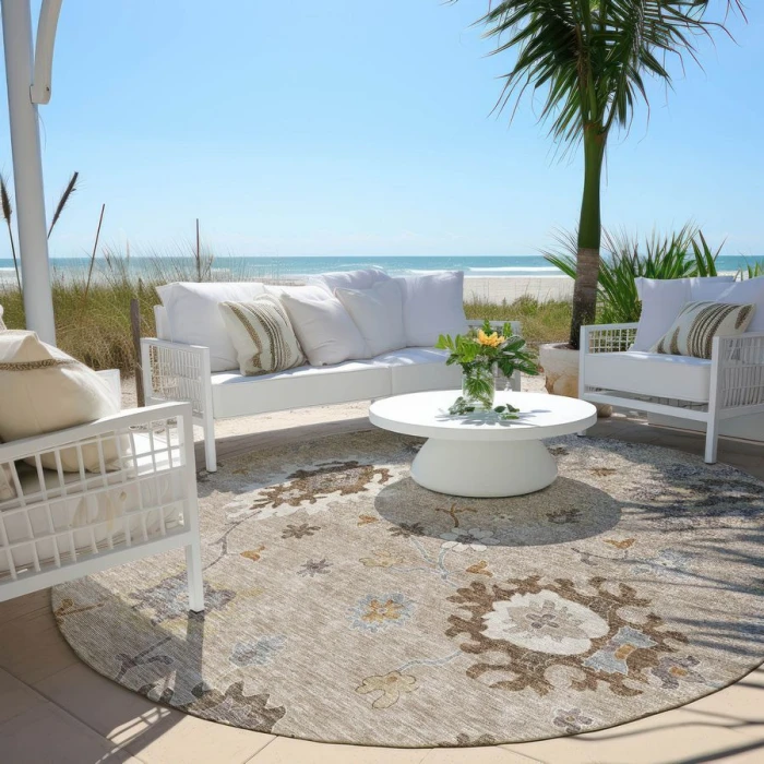 Addison Chantille ACN753-Taupe 8 ft. X 8 ft. Round Rug