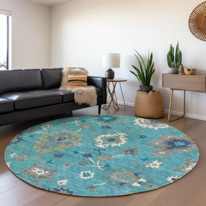 Addison Chantille ACN753-Teal 8 ft. X 8 ft. Round Rug