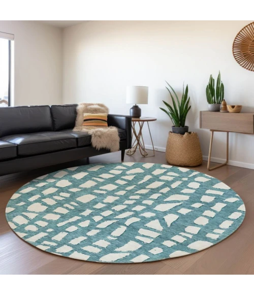 Addison Chantille ACN754-Teal 8 ft. X 8 ft. Round Rug