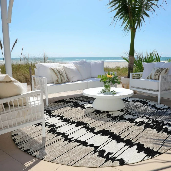 Addison Chantille ACN755-Black 8 ft. X 8 ft. Round Rug