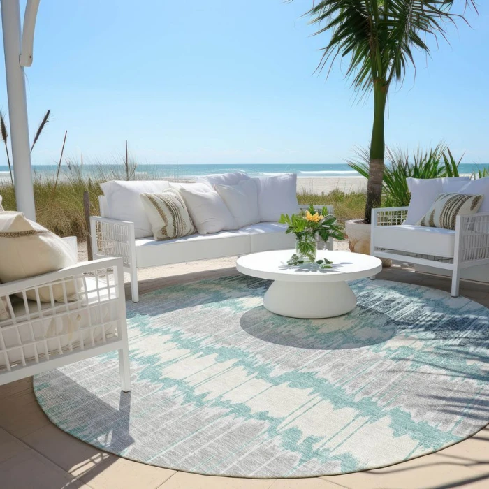 Addison Chantille ACN755-Teal 8 ft. X 8 ft. Round Rug