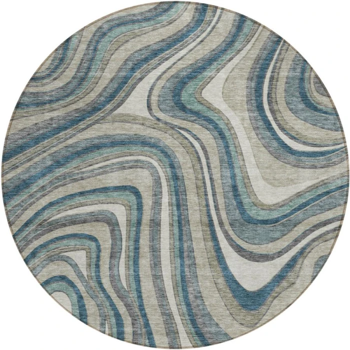Addison Chantille ACN756-Teal 8 ft. X 8 ft. Round Rug
