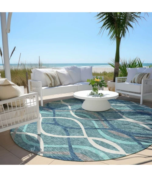 Addison Chantille ACN757-Teal 8 ft. X 8 ft. Round Rug