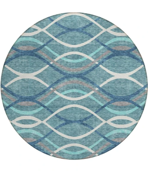 Addison Chantille ACN757-Teal 8 ft. X 8 ft. Round Rug