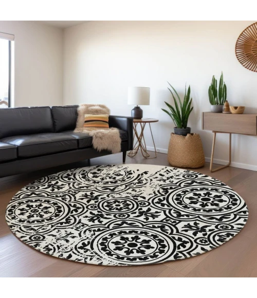 Addison Chantille ACN758-Black 8 ft. X 8 ft. Round Rug