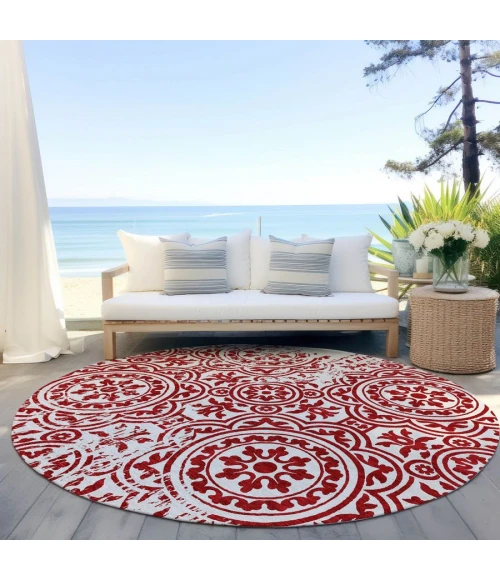 Addison Chantille ACN758-Red 8 ft. X 8 ft. Round Rug