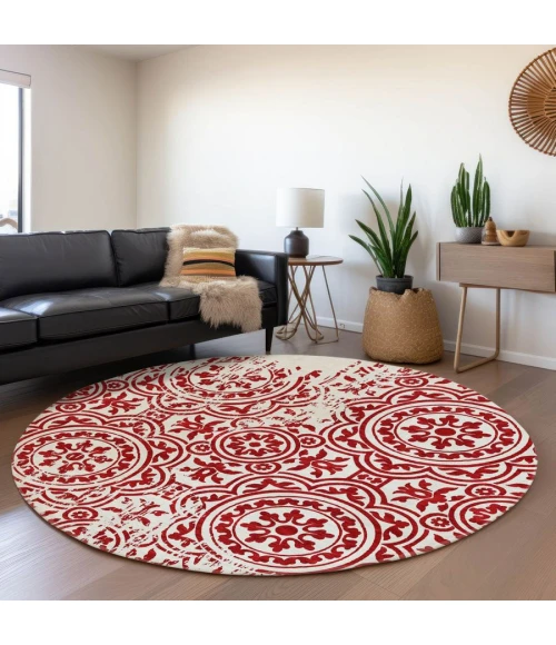Addison Chantille ACN758-Red 8 ft. X 8 ft. Round Rug