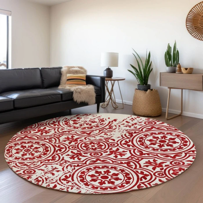Addison Chantille ACN758-Red 8 ft. X 8 ft. Round Rug