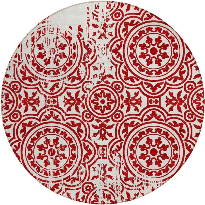 Addison Chantille ACN758-Red 8 ft. X 8 ft. Round Rug