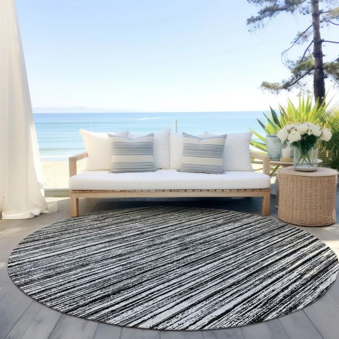 Addison Chantille ACN760-Black 8 ft. X 8 ft. Round Rug