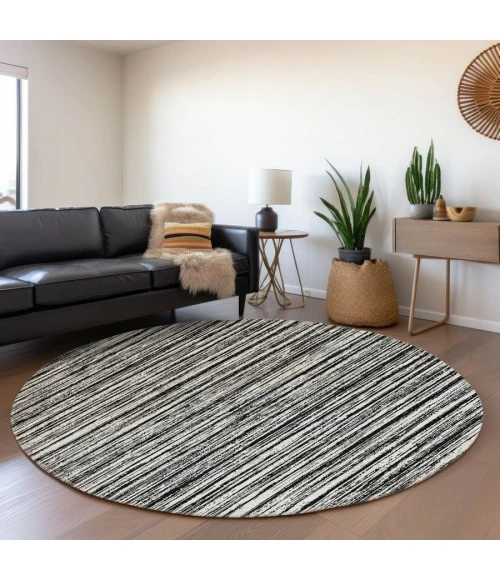 Addison Chantille ACN760-Black 8 ft. X 8 ft. Round Rug