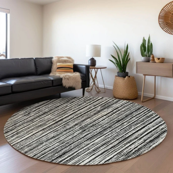 Addison Chantille ACN760-Black 8 ft. X 8 ft. Round Rug